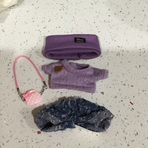 Four-piece Original Labubu Purple Sweater & Headband  w/Pink Purse - Kids Toys